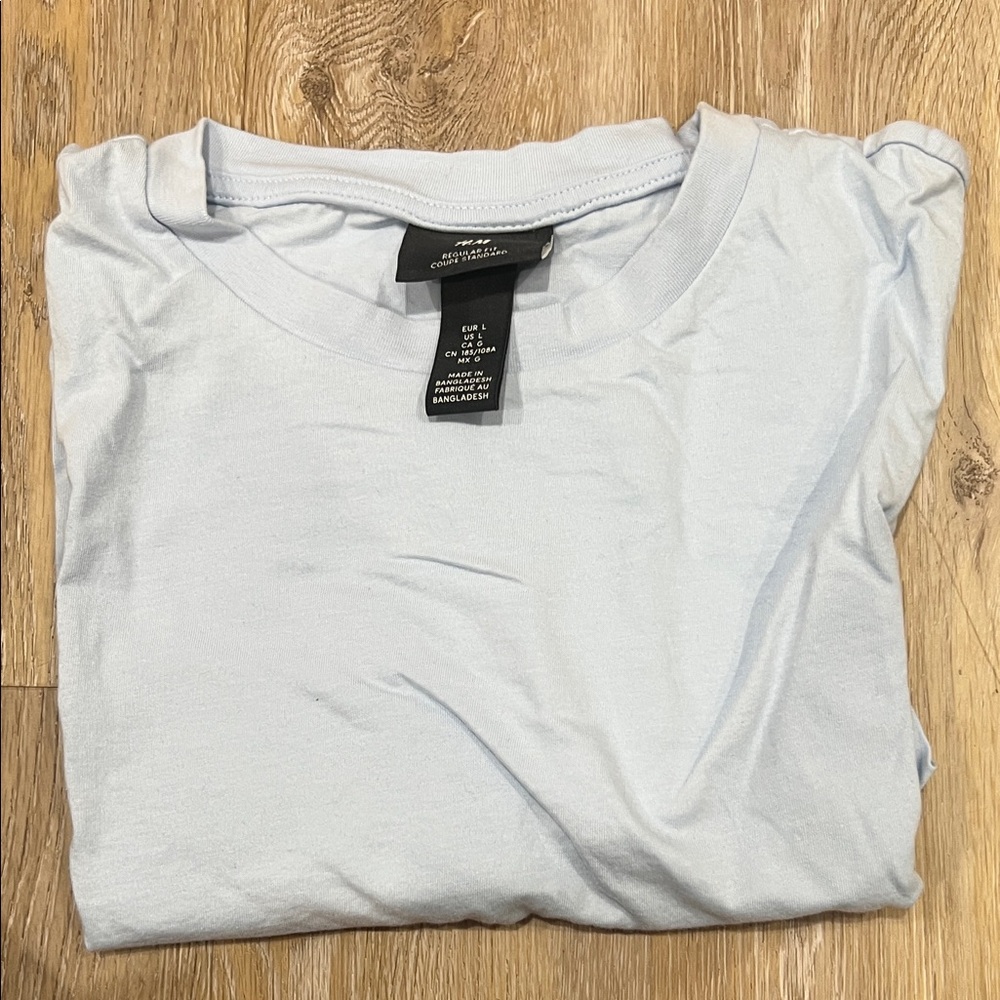 H&M Pale Blue Short Sleeve Crewneck Tee
